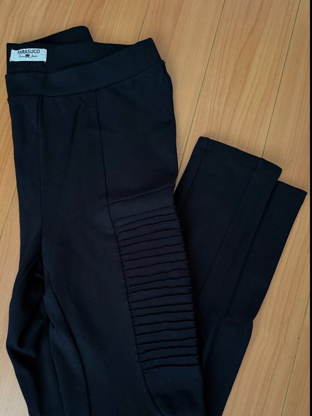 Parasuco Black Motorcycle-Style Leggings - Picture 2 of 9